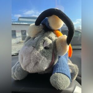 Gray Plush Eeyore with Blue and Orange Outfit